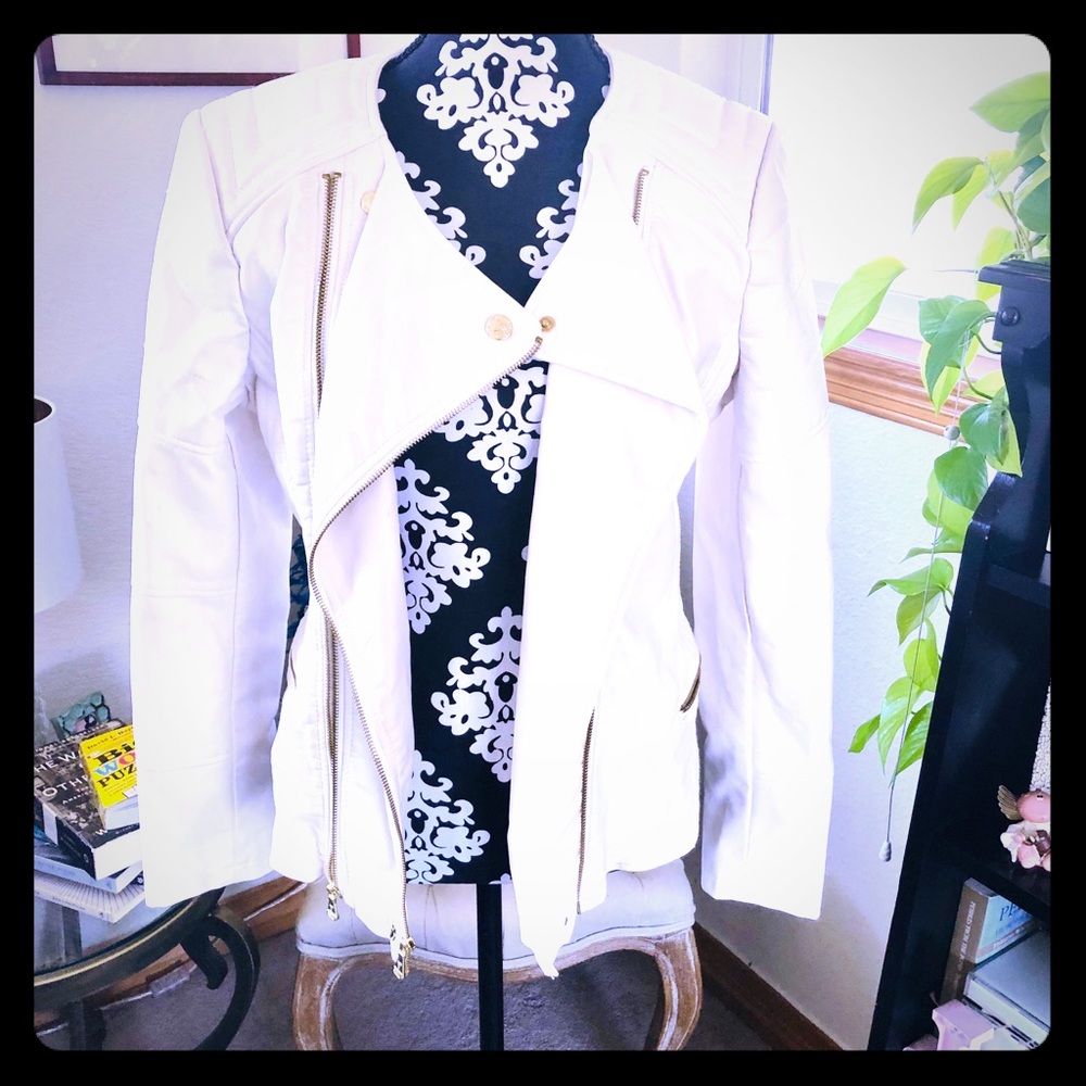 White Faux Leather Jacket